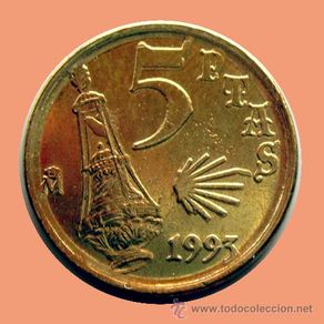 Monedas con errores: ERRORES Y VARIANTES, 5 PESETAS 1993 . EXCESO DE METAL Y VIEIRA